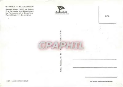 Rumelihisar — Forteca z 1453 i Bosphorus — Keskin Color, n° 378 — Rewers