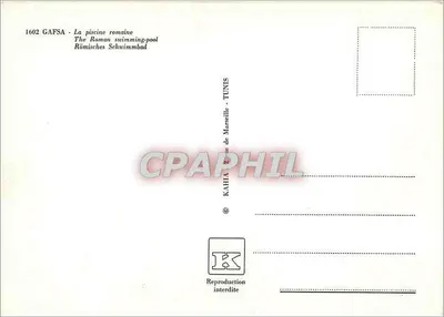 Gafsa — Piscina romana — Kahia, série 1602 — Verso