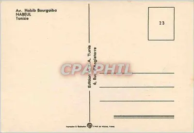 Av. Habib Bourguiba — Nabeul — Édition A. Tunis — Rewers