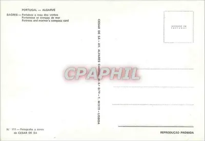 Sagres — Fortaleza e rose dos ventos — César de Sá, n° 111 — Verso