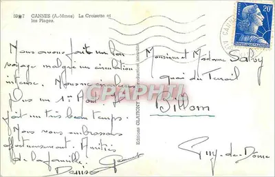 Cannes (A.-Mmes) La Croisette i plaże — Wydawnictwo Glatigny, n°59*7 — Rewers