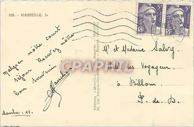 Marsiglia — Souvenir de Marseille — Edizioni Mireille — Verso