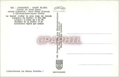 Tunel Mont-Blanc — widok panoramiczny i wewnętrzny — Lumicap — Rewers
