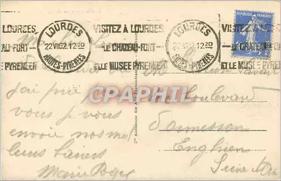 Lourdes - A Virgem coroada — editor anônimo, n°42 — Verso