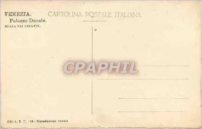 Wenecja — Pałac Ducale, Scala dei Giganti — Cartolina Postale Italiana n° 47 — Rewers