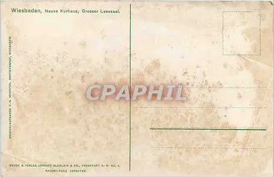 Wiesbaden, Neues Kurhaus, Grosser Lesesaal — wydawca G.H. Schiffel, n°9 — Rewers