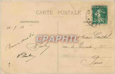 Mont-Saint-Michel — Widok z południa — G. F. — Zbiór Germain-Guérin, następcy, Saint-Malo — Rewers