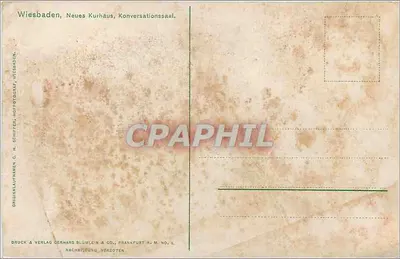 Wiesbaden, Neues Kurhaus, Konversationssaal — wydawca C. H. Schitter & Co., Wiesbaden — Rewers