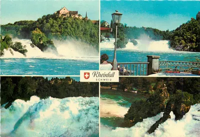 Rheinfall — queda do rio Reno — editor E. Schaad, Laufen am Rheinfall, Suíça, n° 4874