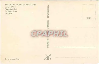 Afsluitdijk Holandia-Fryzja — przegrodzona 30 km — wydawca TH. E. van Nijn, Wieringen — Rewers