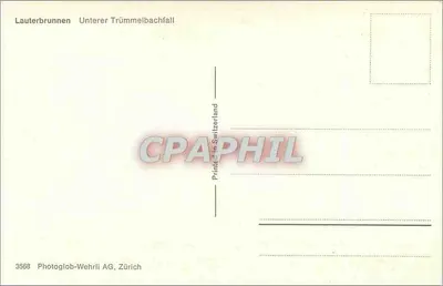 Lauterbrunnen — Unterer Trümmelbachfall — Photoglob-Wehrli AG, Zürich, n° 3568 — Verso