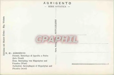 Sarcófago de Ippolito e Faidra — AGRIGENTO — Edição do Museu Cívico — Verso