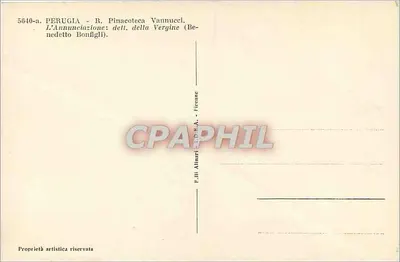 L'Annunciazione — szczegół Najświętszej Panny Maryi — F.lli Alinari, Florenca, nr 5640-a — Rewers