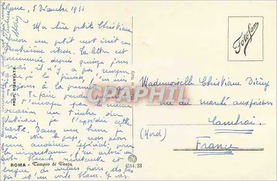 Rzym - Tempel Vesty — wydawca 'Fotoflamm' n° 4514/33 — Rewers