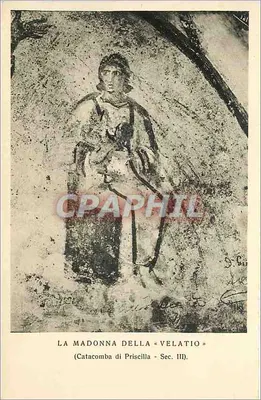 A Madonnella della « Velatio » — Catacomba di Priscilla, Século III — Tip. S. Legna Eucaristica