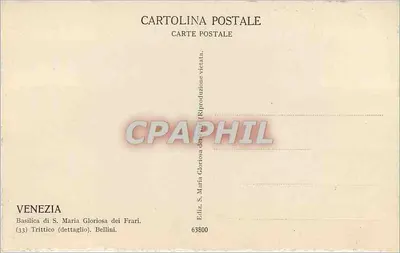 Bazylika S. Maria Gloriosa dei Frari — szczegół ołtarza — wydawca Bellini, nr 63800 — Rewers