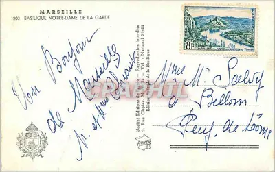 Marseille — Basílica Nossa Senhora da Guarda — Sociedade Edições da França — Verso