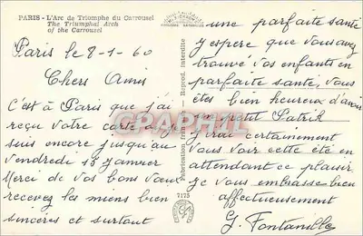 Paryż — Arc de Triomphe du Carrousel — wyd. C. B. R. — nr 7175 — Rewers