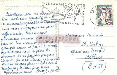 Le Lavandou — Porto de pesca — Editor não identificado — Verso