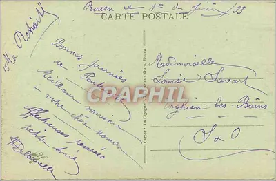 Środowisko Bonnefondes — Monument central — Karty 'La Cigogne' nr 20 — Rewers