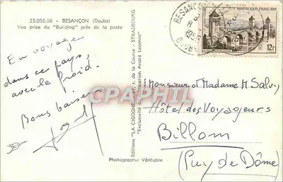 Besançon (Doubs) — Widok zbudowany z "Building" blisko poczty — Wydawnictwo "LA CIGOGNE" — Rewers
