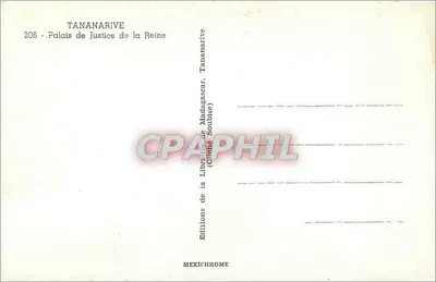 Palácio da Justiça da Rainha — Tananarive, Madagascar — Éditions de la Librairie de Madagascar — Verso