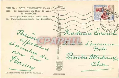 Dinard - Brzeg Szmaragdowy — Promenada pod Księżycem — wydawca LUMICAP — Rewers
