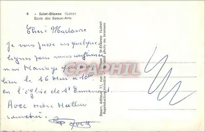 Saint-Étienne (Loire) — Akademia Sztuk Pięknych — widok ogrodu i zamku — Baure, wydawca — Rewers