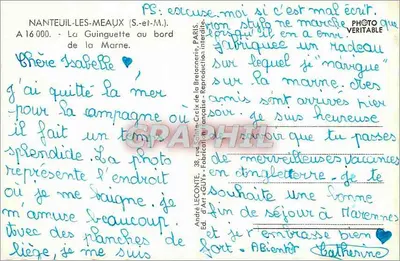 Nanteuil-les-Meaux — La Guinguette przy brzegu Marne — André Leconte, d'Art « Guy » — Rewers