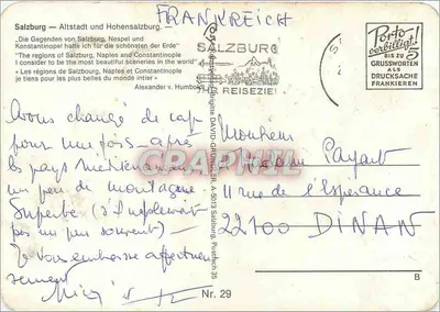 Salzburgo — Cidade Velha e Castelo de Hohensalzburg — David Grünwald, Nr. 29 — Verso