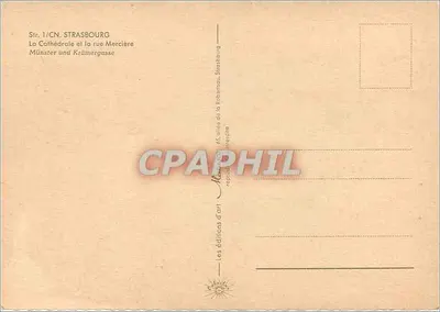 Estrasburgo — Catedral de Nossa Senhora e rua Mercière — editor Almanza — Verso