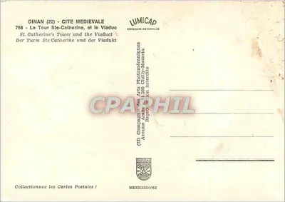 Dinan (22) - Miasto średniowieczne — Wieża św. Katarzyny i most — wydawca LUMICAP, n° 768 — Rewers