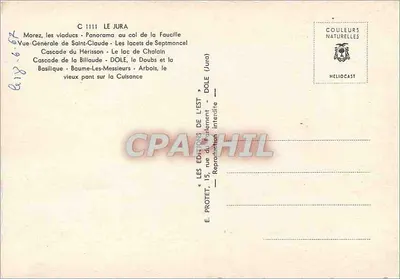O Jura — Panorama, cachoeiras, lago, pontes e vilas — Éditions de l'Est — Verso