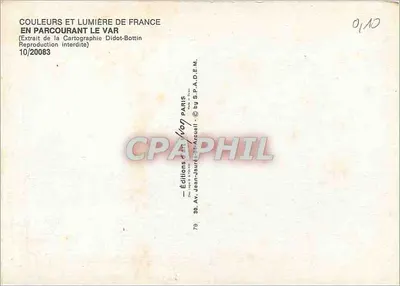 Karta pocztowa z Varu — Karta geograficzna z wignietami — Wydawnictwo Jean-Jaurès-Arcueil — Rewers