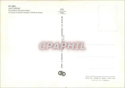 Gavarnie — Pyreneeën — Uitgever Dino A. Doucet, n° 333 L — Achterkant