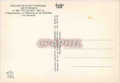 Luftbild des Observatoriums des Pic du Midi — Sammlung Art Pyrénéen, ARTPYR-Editionen — Rückseite