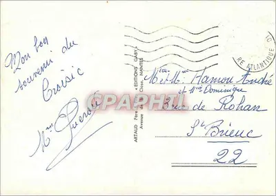 A Costa do Amor — Carta postal panorâmica com 10 vistas — Edições Artaud Gaby, Nantes — Verso