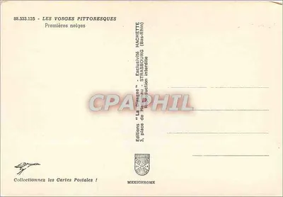 Os Vosges pittorescos — Primeiras neves — Edições Hachette (Bas-Rhin) — Verso
