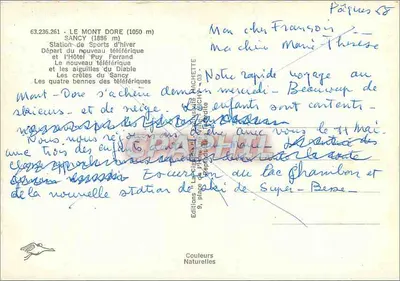 O Mont-Dore Sancy — Estação de Esportes de Inverno — Éditions La Dépêche de l'Isère — Verso