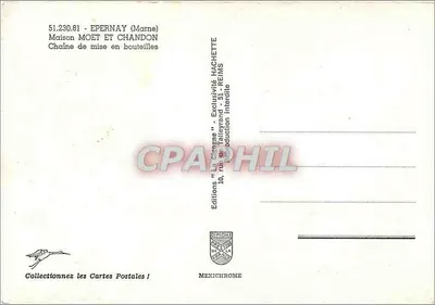 Epernay (Marne) — Cadena de envasado — Maison Moët & Chandon, exclusiva Hachette — Reverso