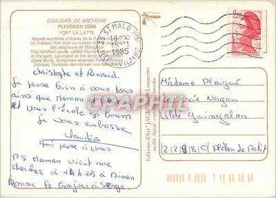Fort La Latte — PLEVENON — Edições de Arte 'JACK' 2240 — Verso