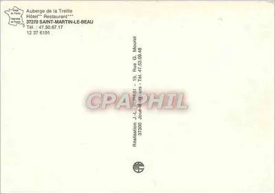 Auberge de la Treille — Logis de France — J.-L. BURFESI — Verso