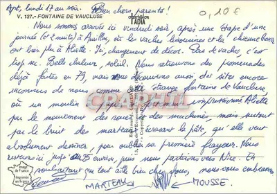 Fonte de Vaucluse — vista composta — Edições da França, n° V.137 — Verso