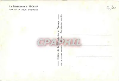 A Bénédicte em Fécamp — Vista da Cour d'Honneur — Édition Pierre Bergoin — Verso
