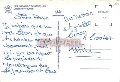 Cachoeira de Faymont — Editor IRIS, série A1 — Verso