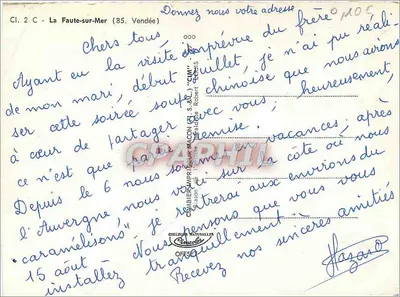 La Faute-sur-Mer — vista da praia, do farol e do vilarejo — Graphphil, n°85 — Verso