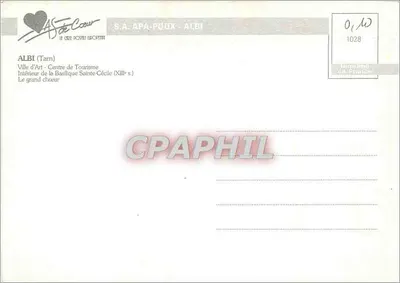 Albi — Wnętrze Bazyliki Świętej Cecylii — S.A. APA-POUX - ALBI, n°1028 — Rewers