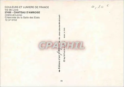 Kamin der Säulenhalle — Schloss Amboise — Éditions d'art Yvon — Rückseite
