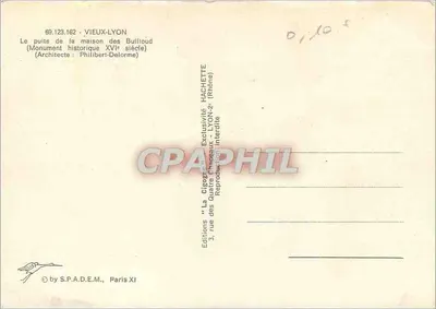 Velho Lyon — O poço da casa dos Bullioud — Edições 'La Cigogne' — Verso