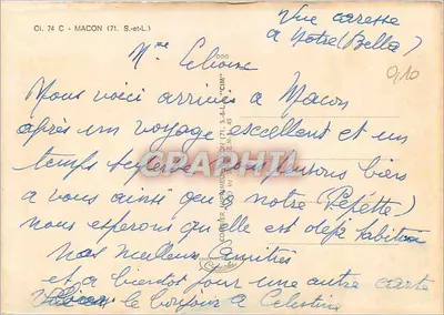 Macon — winnice, zabytki i wina — wydawca C. Léonard, n° 74 C — Rewers